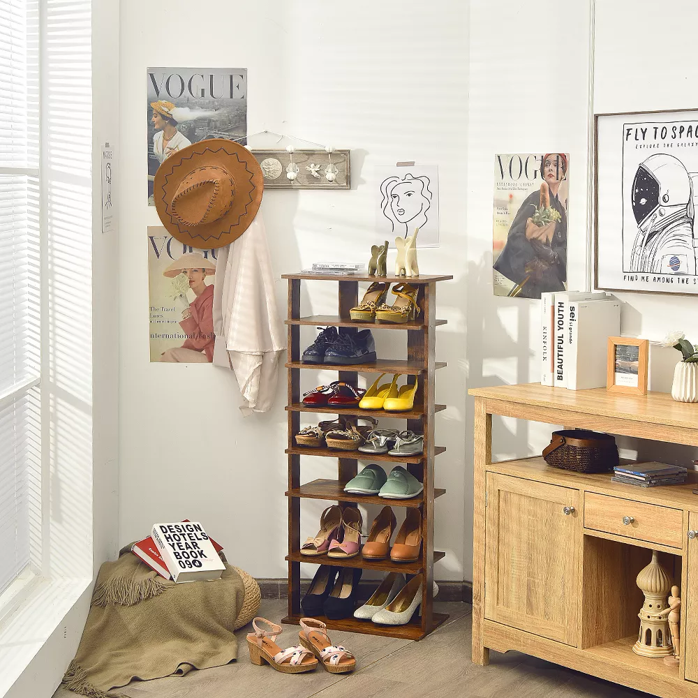7-Tier Shoe Rack Free Standing Shelf Storage Modern Shoe Rack