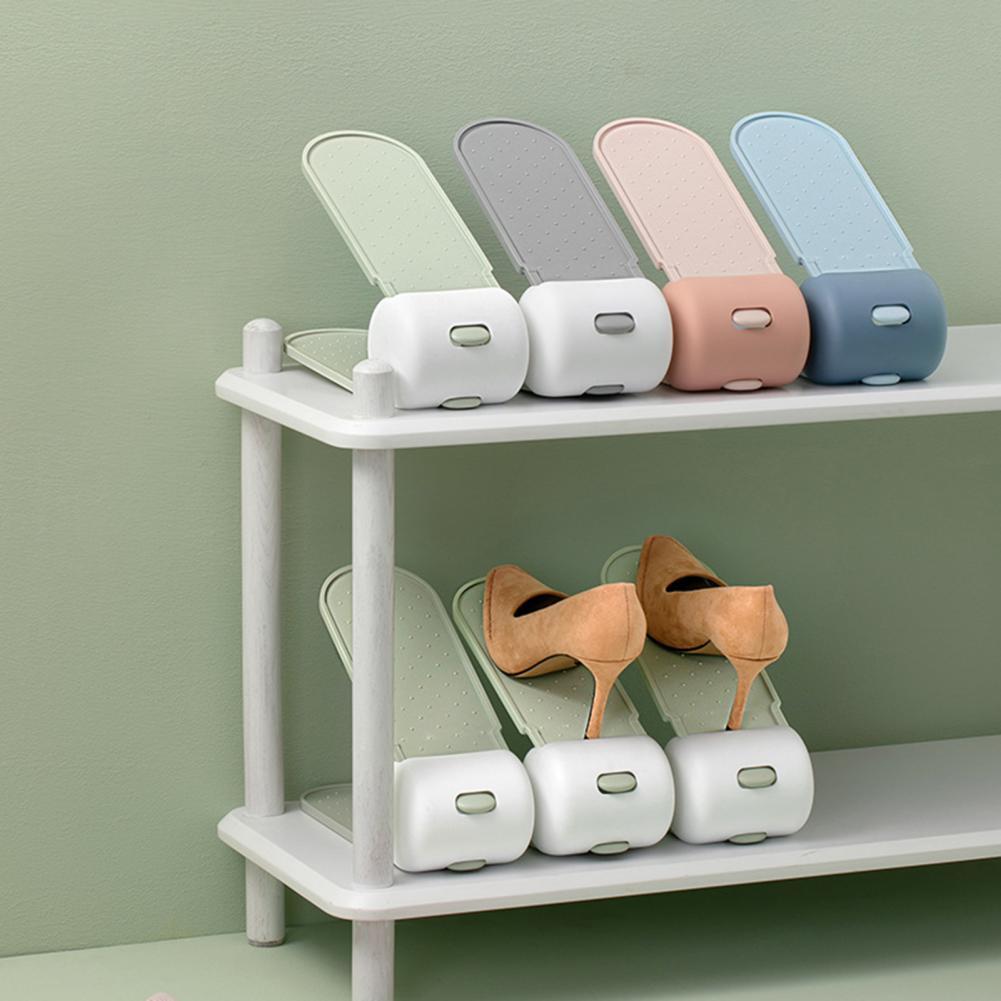 Shoe Slots Stackable Adjustable PP Cabinet Closet Stand Storage Rack
