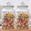 650ML Creative Food Grade Glass Storage Jar Carved Candy Jar