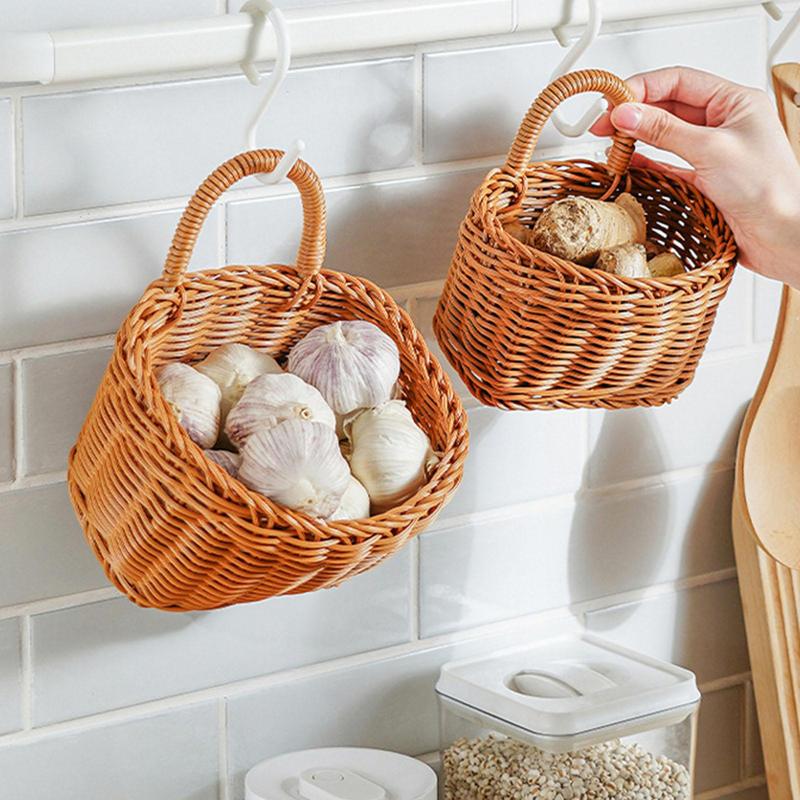 Handwoven Fruit Vegetable Wall Hanging Basket