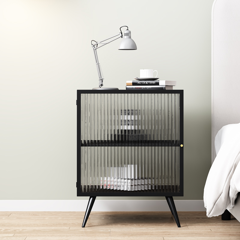 Metal Glass Nightstands Lockers Modern Simple Room Decor