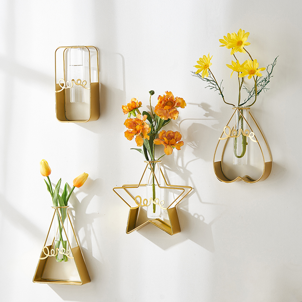Nordic Home Decoration Wall Shelf Glass Vase
