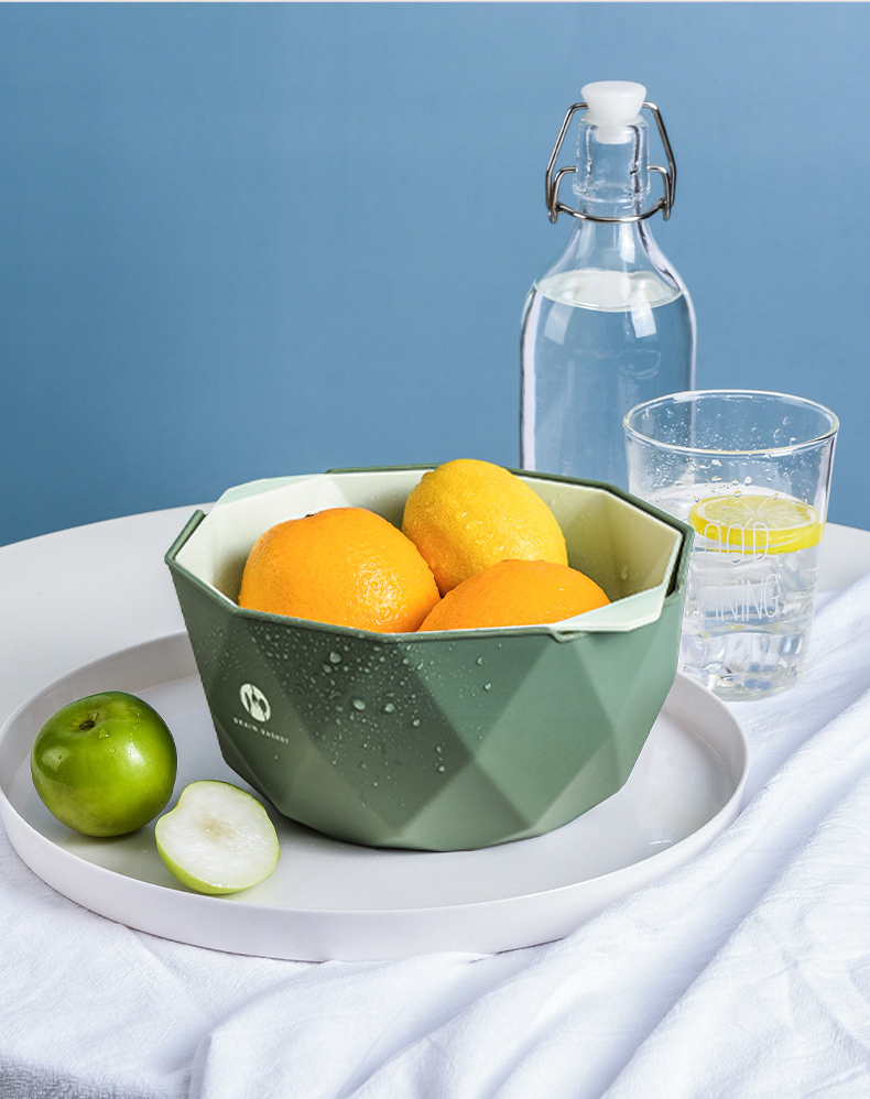 1PC Double Layer Washing Vegetable Fruit Baskets Plastic Drainage Basket