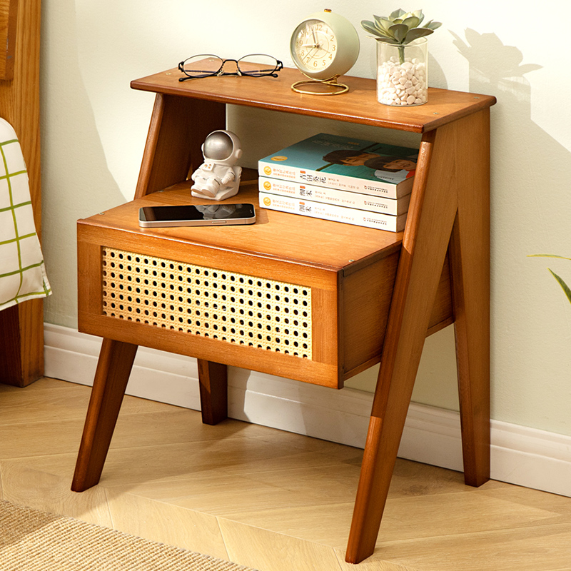 Wooden Nightstands Organizer Luxury Drawers Living Room