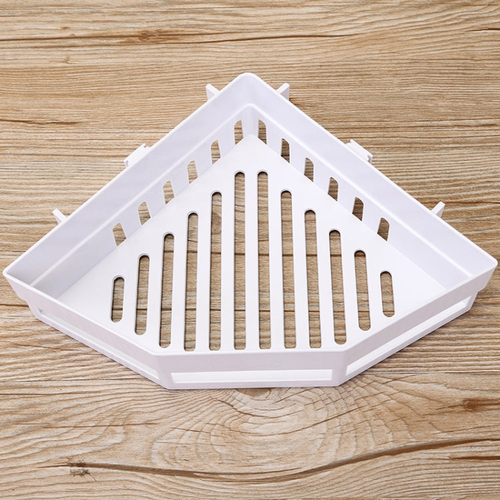 Triangle Shelf Kitchen Bathroom Toiletries Storage Rack(White)