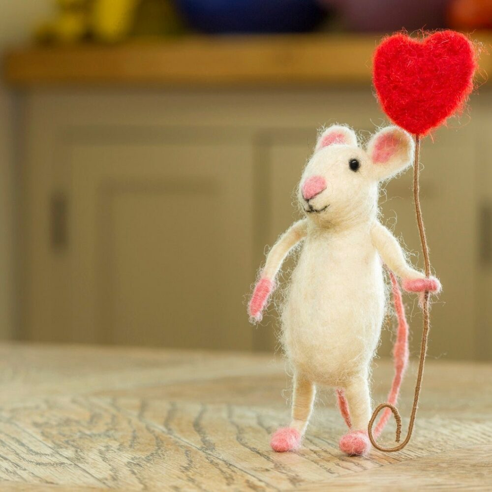 Happy Heart Balloon Mouse Sew Heart Felt