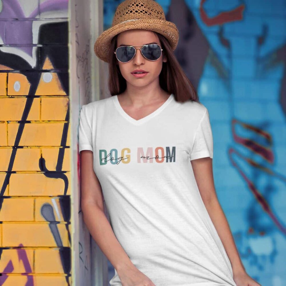 Dog Mom V-Neck Colours