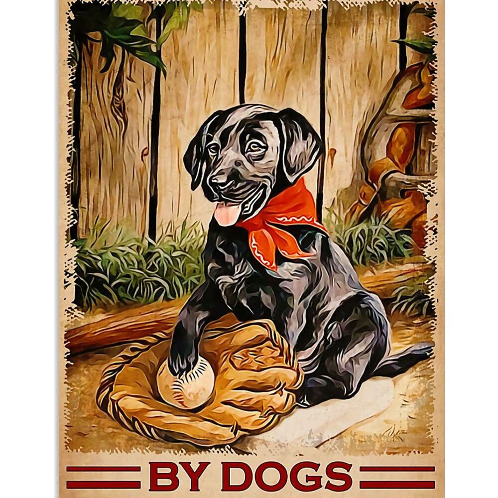 Baseball Distracted By Dogs And Baseball Baseball Player Poster