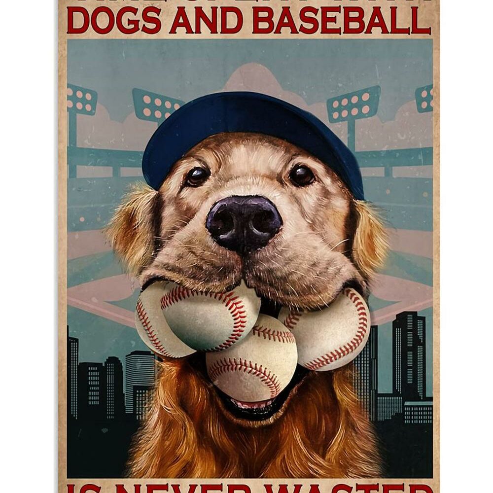 Baseball Loves Dogs And Baseball Baseball Player Poster