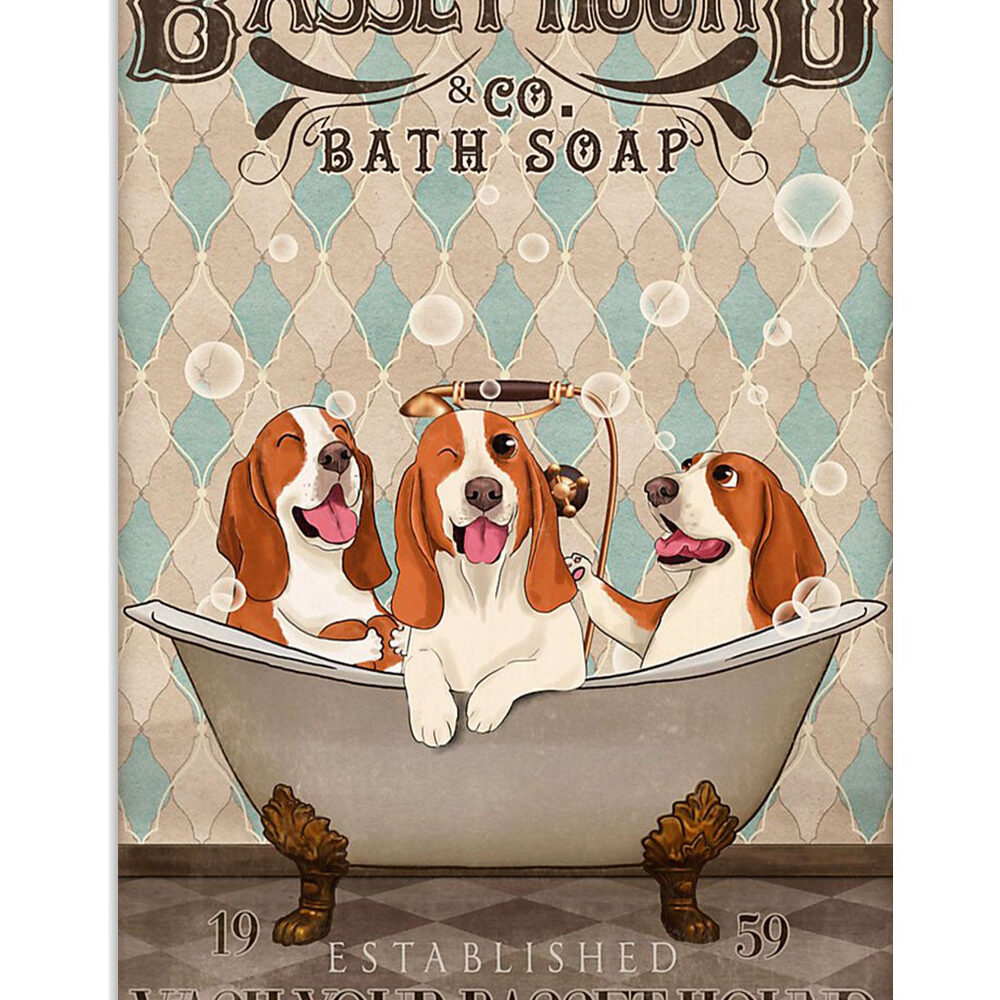 Basset Hound Dog Dog Bath Soap Miniature Basset Hound Puppies Lover Poster