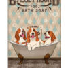 Basset Hound Dog Dog Bath Soap Miniature Basset Hound Puppies Lover Poster