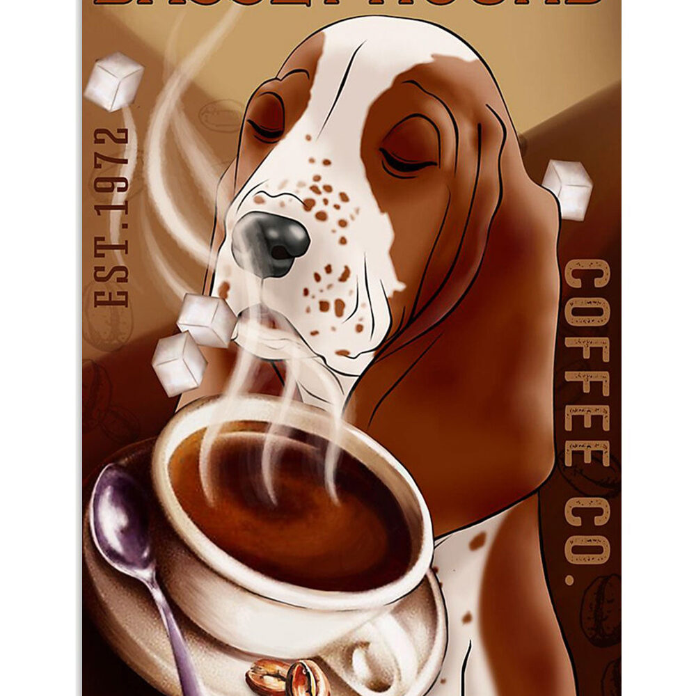 Basset Hound Dog Dog Coffee Miniature Basset Hound Puppies Lover Poster