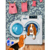 Basset Hound Dog Funny Dog In Washing Machine Miniature Basset Hound Puppies Lover Poster