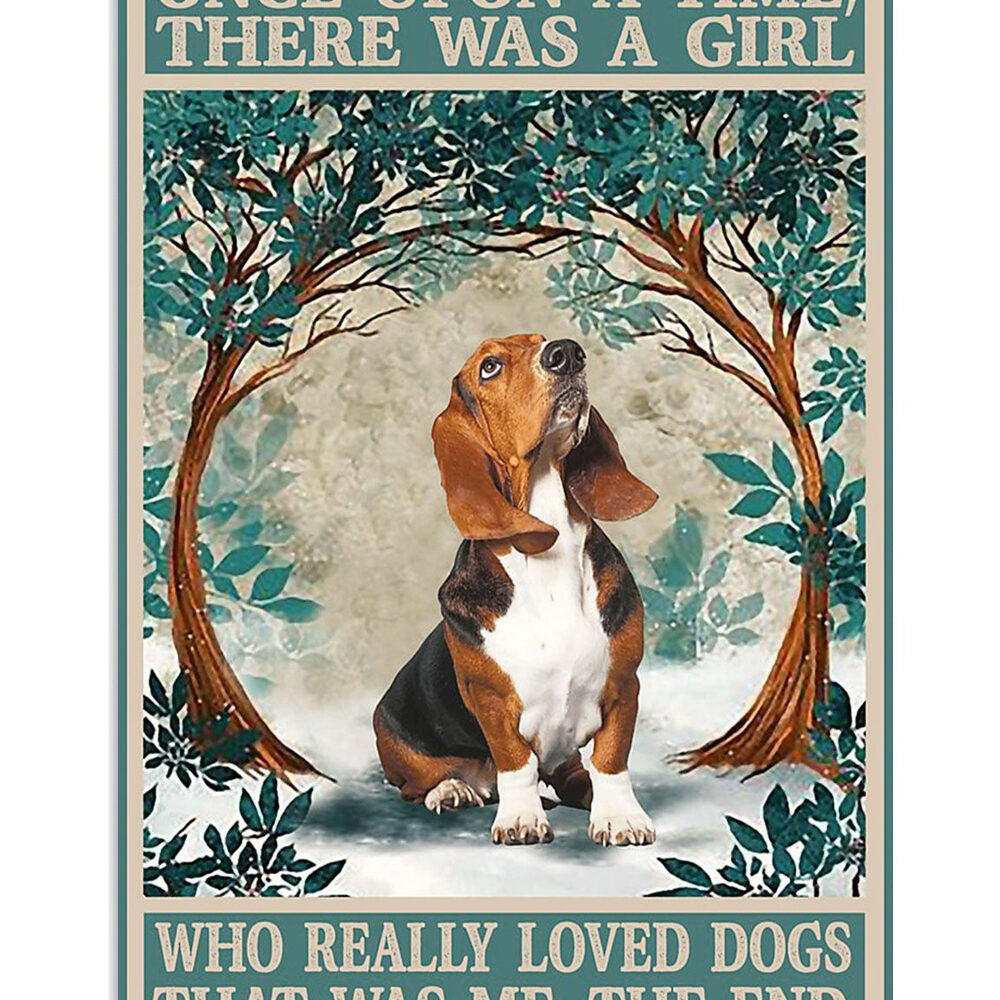 Basset Hound Dog Girl Loves Dogs Miniature Basset Hound Puppies Lover Poster