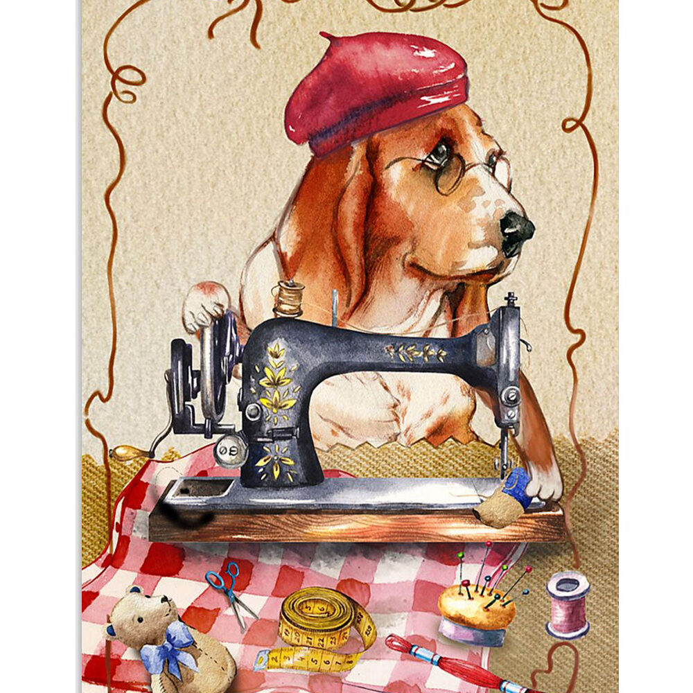 Basset Hound Dog Sewing Dog Miniature Basset Hound Puppies Lover Poster
