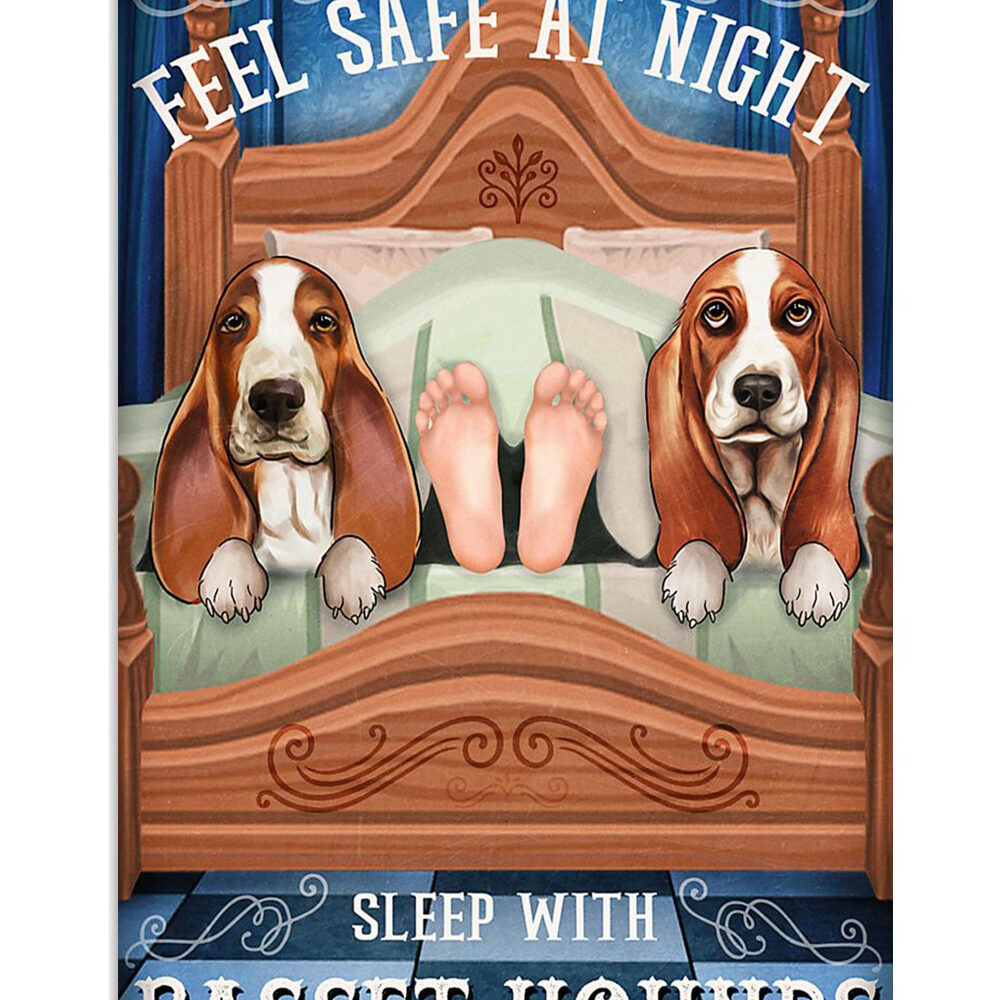 Basset Hound Dog Sleep With Dog Miniature Basset Hound Puppies Lover Poster