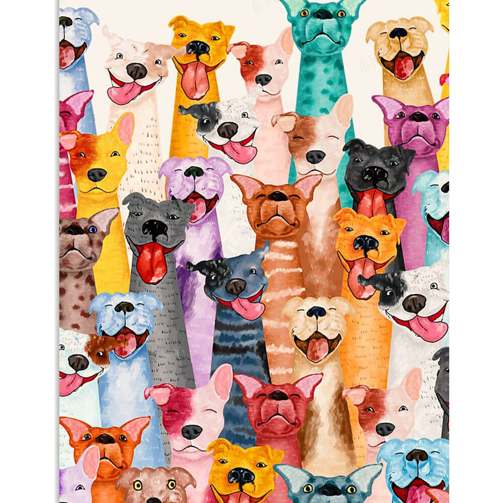 Blue Red Nose Multi Pitbull Dog Pitbull Lovers Mom Dad Poster