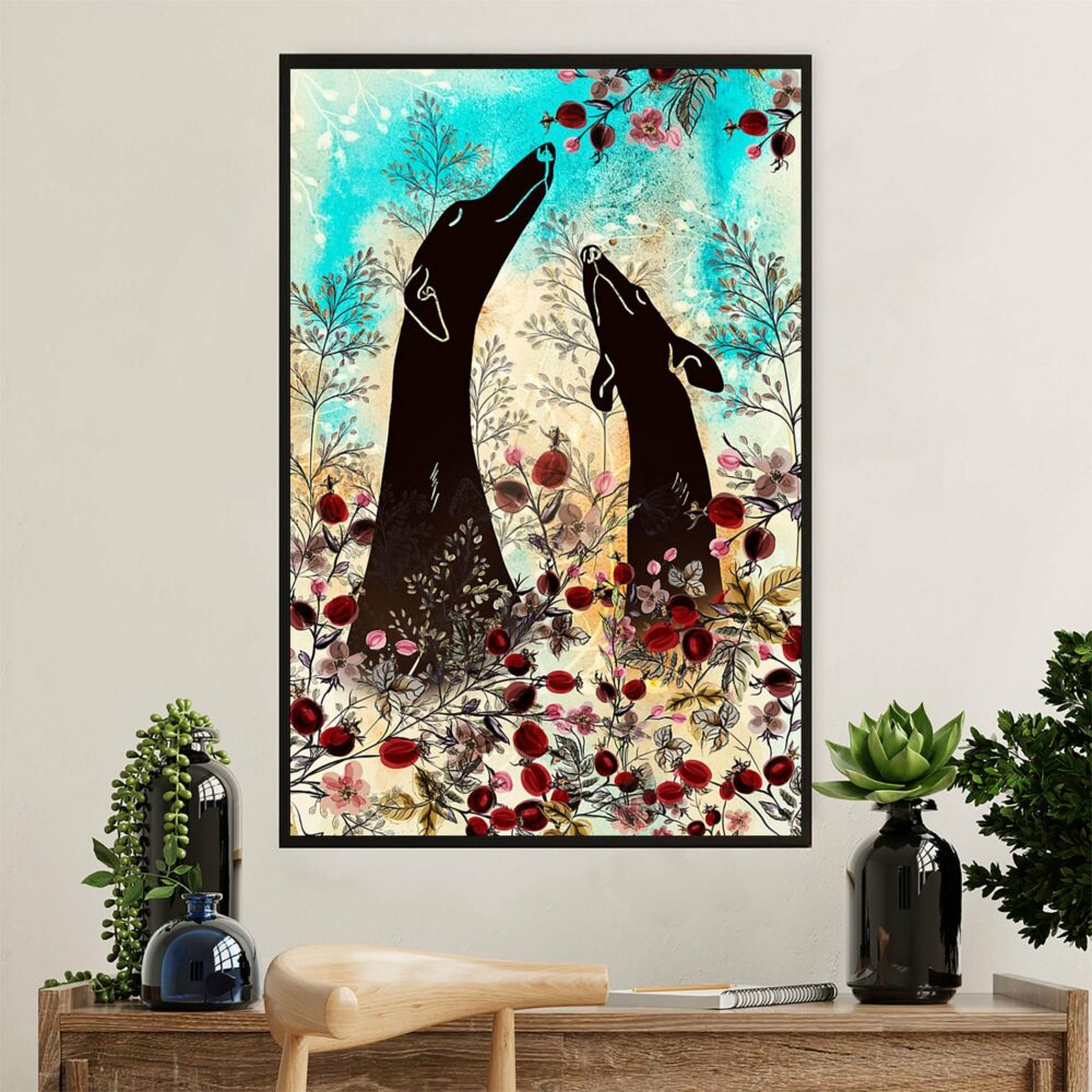 Greyhound Dog Poster Prints | Dog Loves | Wall Art Gift for Greyhound Puppies Lover